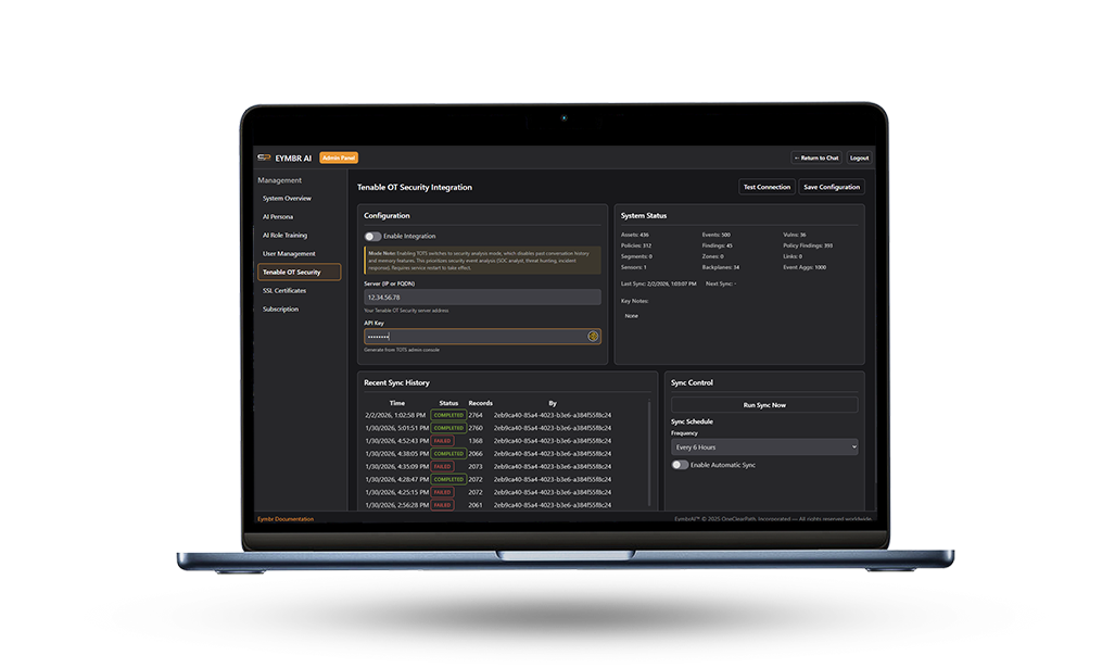 Eymbr and Tenable OT integration